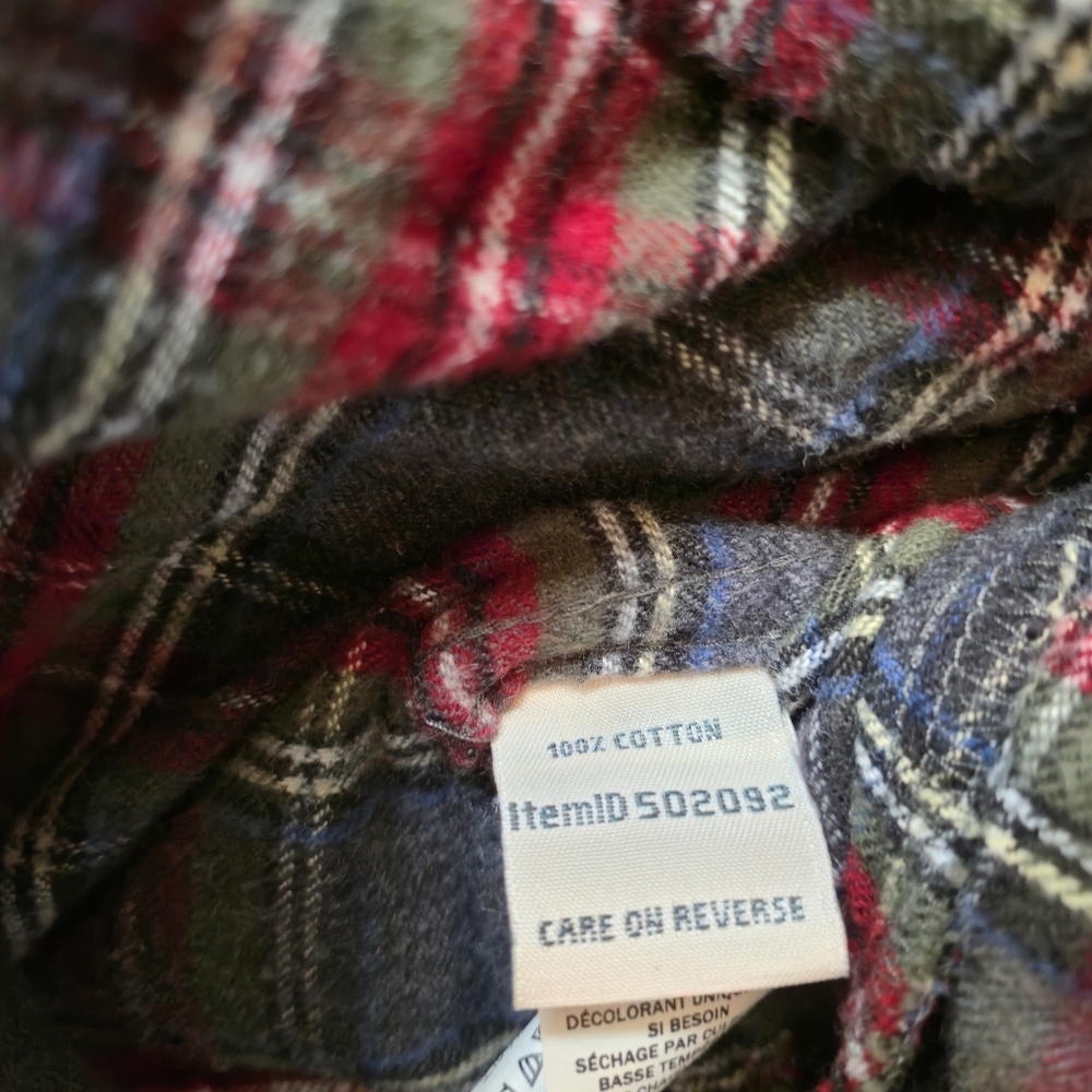 L.L. Bean Flannel Hoodie Zip Up Scotch Plaid 100% Cotton Relaxed Fit S Shacket - Picture 4 of 10